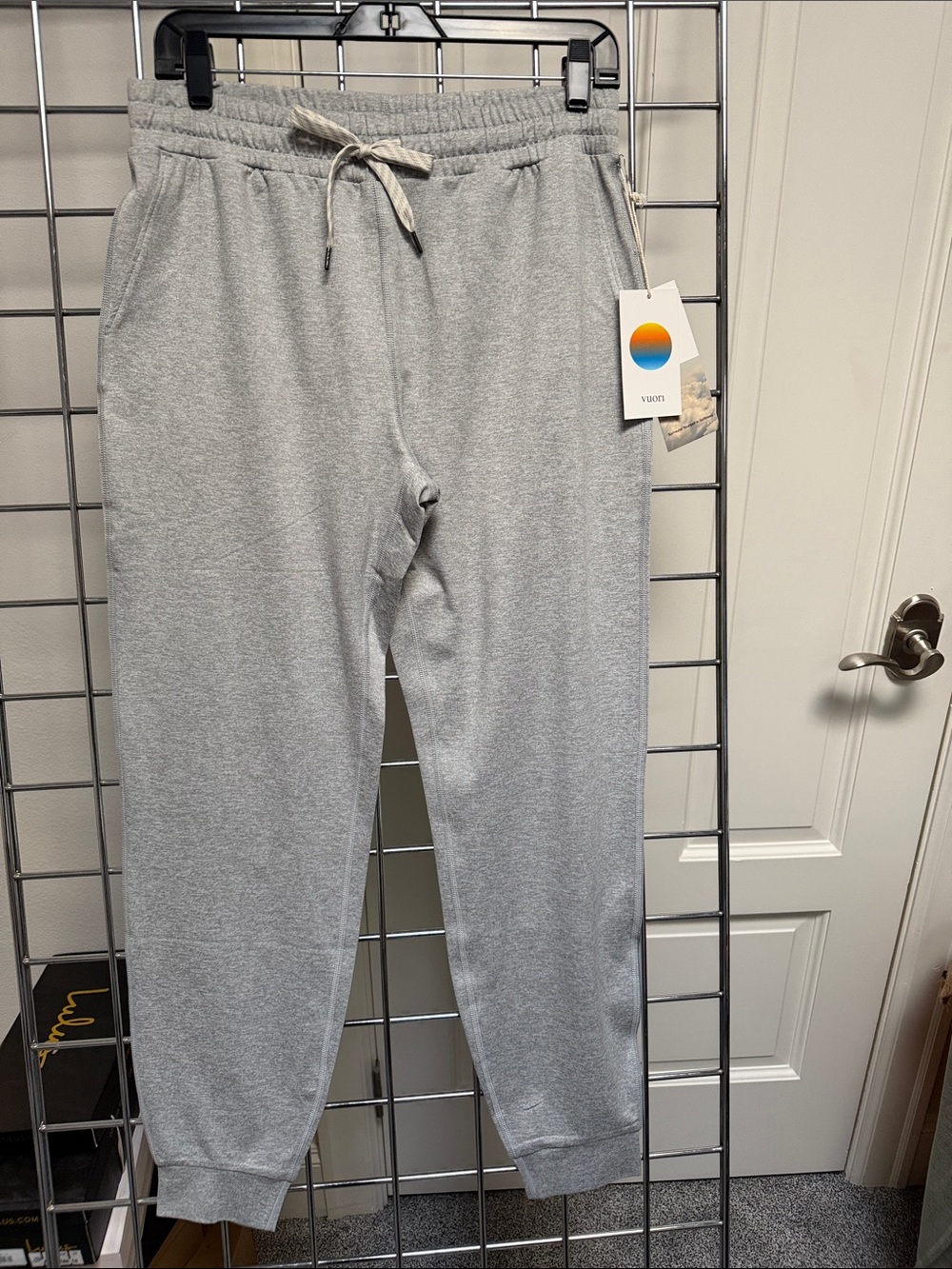 Vuori Light Gray Performance Drawstring Jogger Pants Long